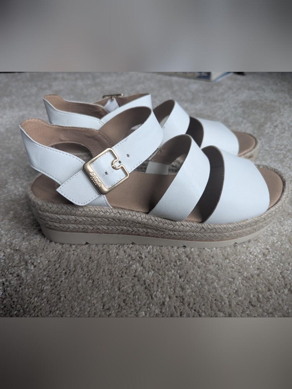 Dr. Scholl's White Triple-Strap Espadrille Platform Sandals - Sz 10 - Picture 4 of 9
